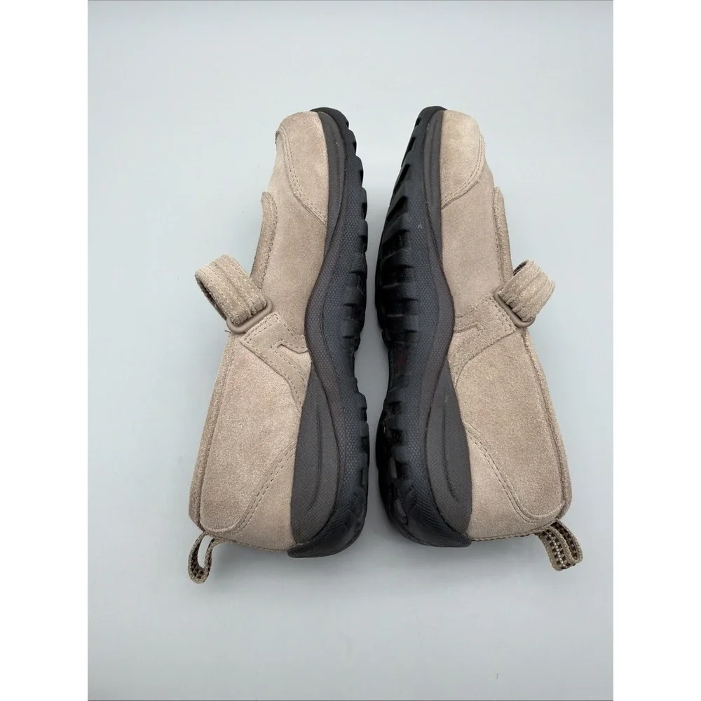 L.L. Bean Mary Jane Shoes Womens 9 Tan Suede Hook Loop 278614 Comfort Trail